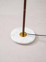 Vintage Pleated Floor Lamp with Marble Base | Modern Retro Standing Lamp