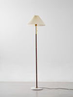 Vintage Pleated Floor Lamp with Marble Base | Modern Retro Standing Lamp