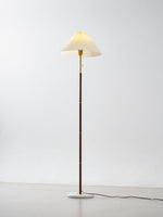 Vintage Pleated Floor Lamp with Marble Base | Modern Retro Standing Lamp