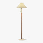 Vintage Pleated Floor Lamp with Marble Base | Modern Retro Standing Lamp