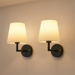 Wireless Dimmable Fabric Wall Sconce, Rechargeable Gold/Black Light (2-Pack)