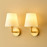 Wireless Dimmable Fabric Wall Sconce, Rechargeable Gold/Black Light (2-Pack)