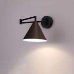 Wood Cone 1-Light Swing Arm Wall Sconce - Adjustable Design