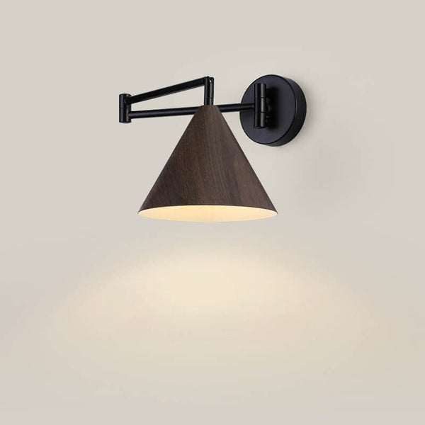 Wood Cone 1-Light Swing Arm Wall Sconce - Adjustable Design7