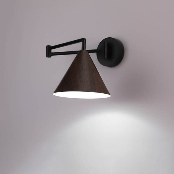 Wood Cone 1-Light Swing Arm Wall Sconce - Adjustable Design8