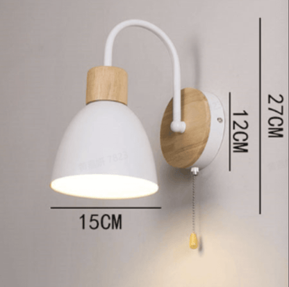 Wood Dome Wall Light with Pull Switch - Single Light Fixture8