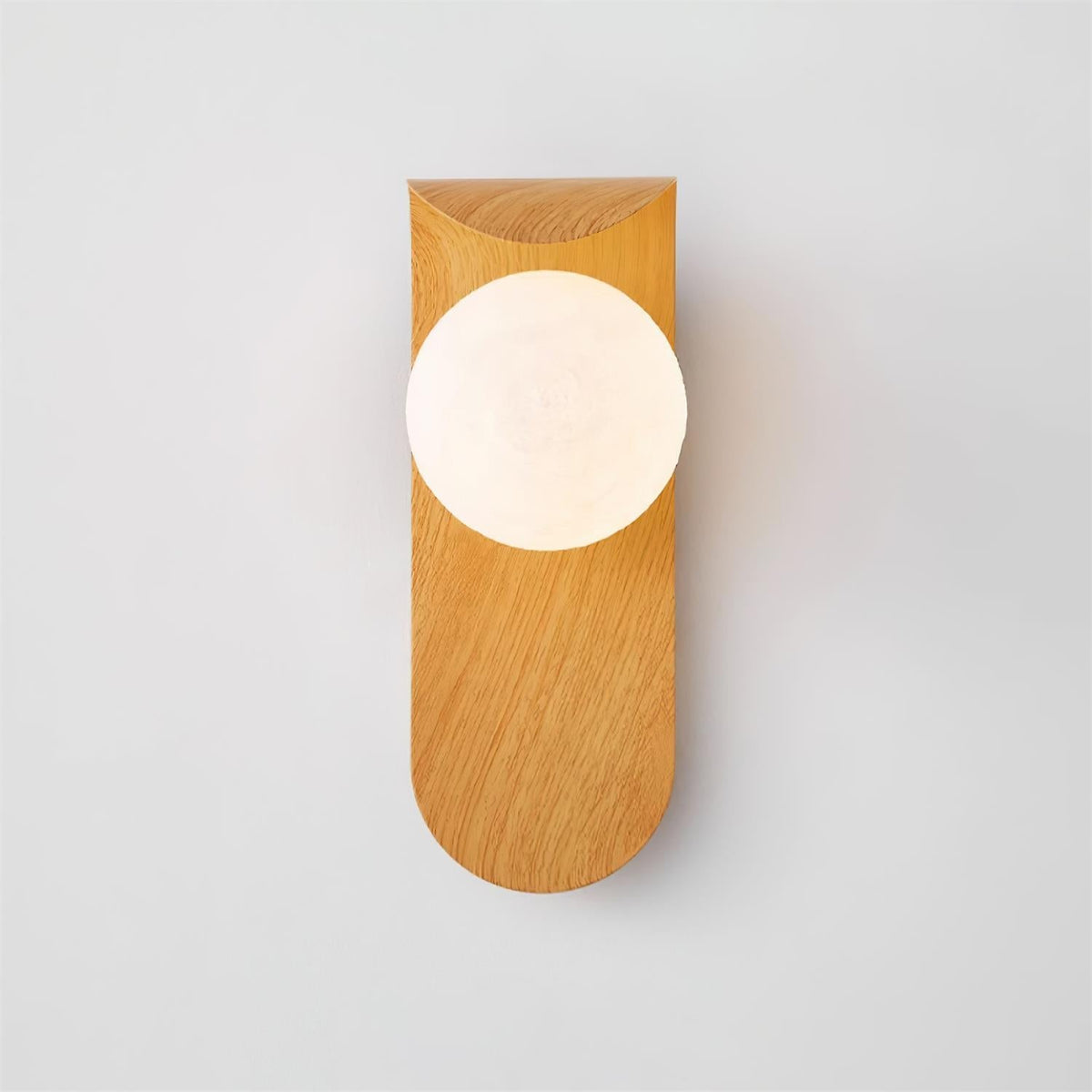 Wood-Effect Wall Light with Opal Glass Globe
