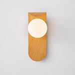 Wood-Effect Wall Light with Opal Glass Globe