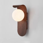Wood-Effect Wall Light with Opal Glass Globe
