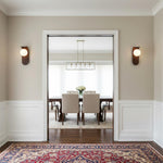 Wood-Effect Wall Light with Opal Glass Globe