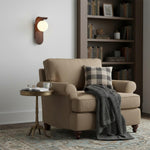 Wood-Effect Wall Light with Opal Glass Globe