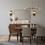 Wood-Effect Wall Light with Opal Glass Globe