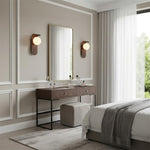Wood-Effect Wall Light with Opal Glass Globe