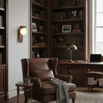 Wood-Effect Wall Light with Opal Glass Globe