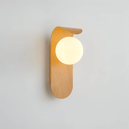 Wood Globe Wall Sconce - LED 1-Light Fixture in Scandinavian Style1