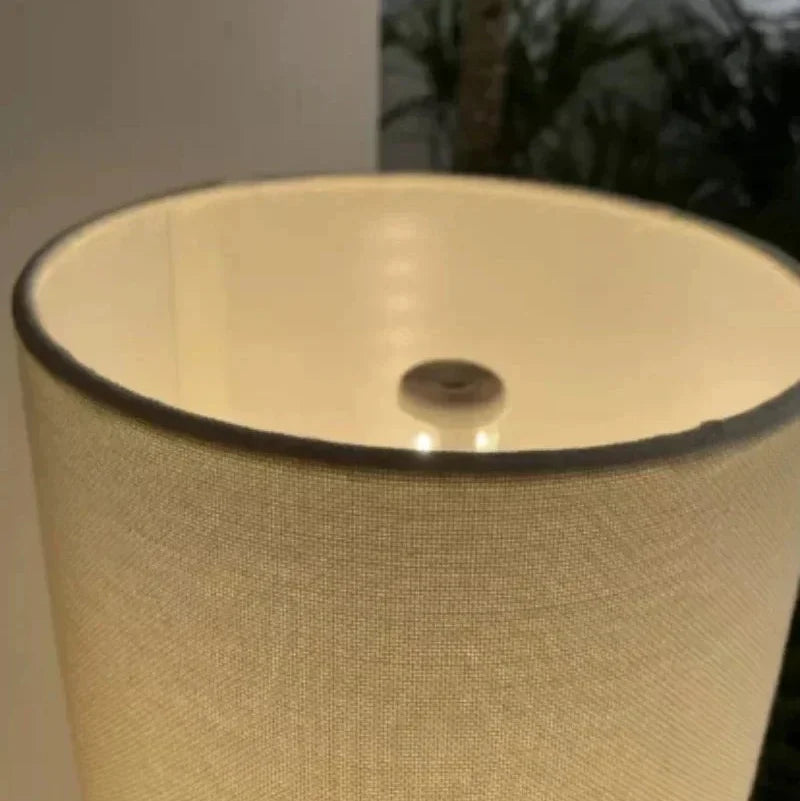 Wood Tripod Floor Lamp with Fabric Shade