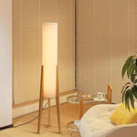 Wood Tripod Floor Lamp with Fabric Shade
