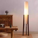 Wood Tripod Floor Lamp with Fabric Shade