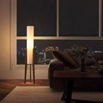 Wood Tripod Floor Lamp with Fabric Shade