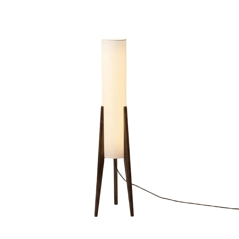 Wood Tripod Floor Lamp with Fabric Shade