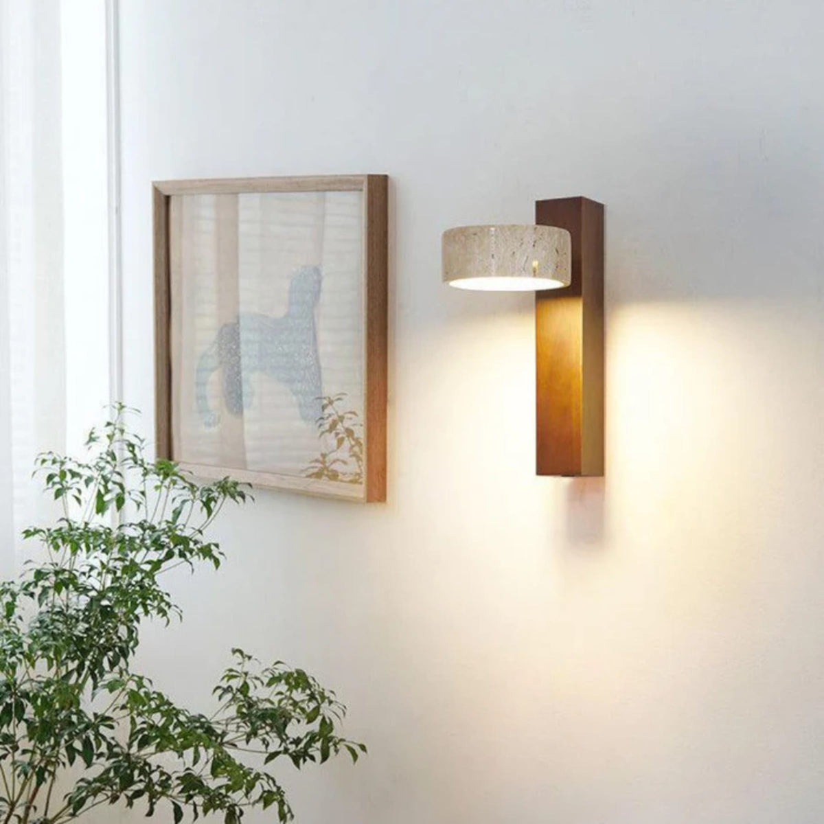 Wood Wall Light in Wood Colour or Walnut
