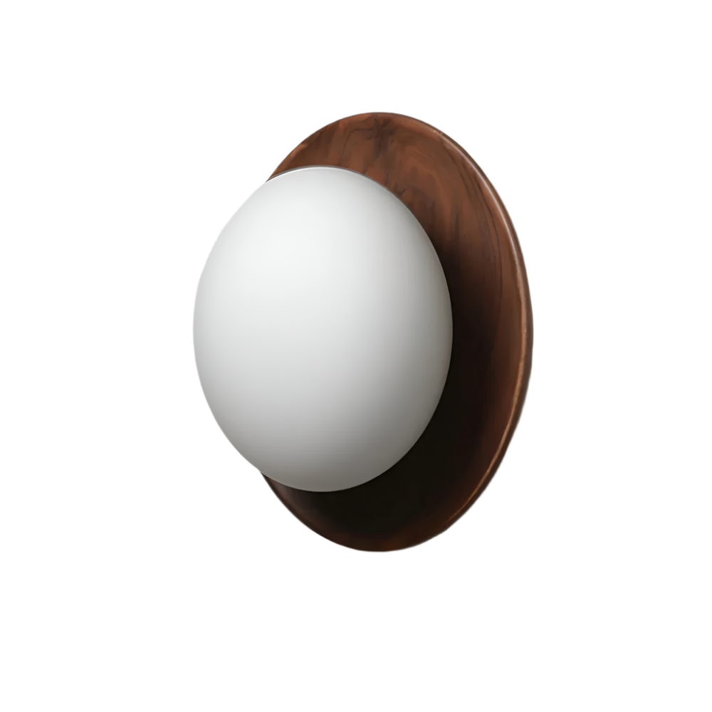 Wood and Glass Globe Wall Light with G9 Fitting