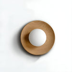 Wood and Glass Globe Wall Light with G9 Fitting
