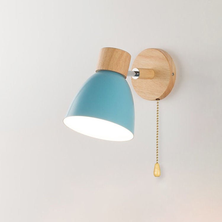 Wooden Cone LED Wall Light Fixture - Minimalist Design, 1-Bulb