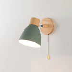 Wooden Cone LED Wall Light Fixture - Minimalist Design, 1-Bulb