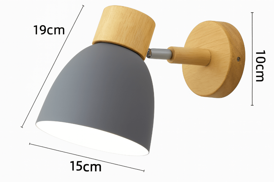 Wooden Cone LED Wall Light Fixture - Minimalist Design, 1-Bulb
