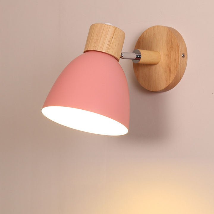 Wooden Cone LED Wall Light Fixture - Minimalist Design, 1-Bulb
