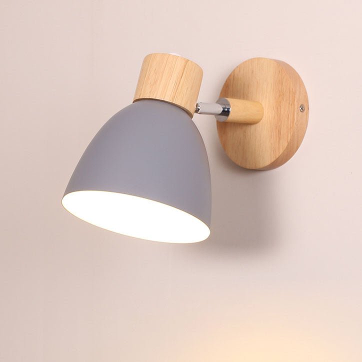 Wooden Cone LED Wall Light Fixture - Minimalist Design, 1-Bulb