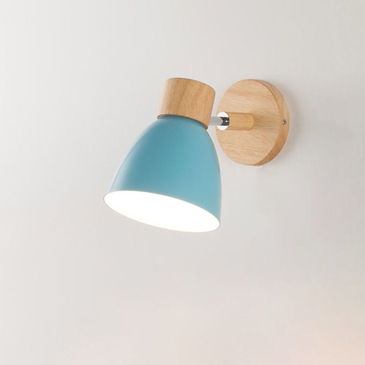 Wooden Cone LED Wall Light Fixture - Minimalist Design, 1-Bulb