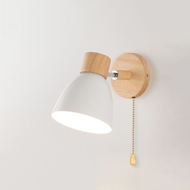 Wooden Cone LED Wall Light Fixture - Minimalist Design, 1-Bulb