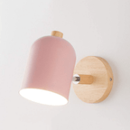 Wooden Cylinder LED Wall Sconce - Single Light, Scandinavian Design