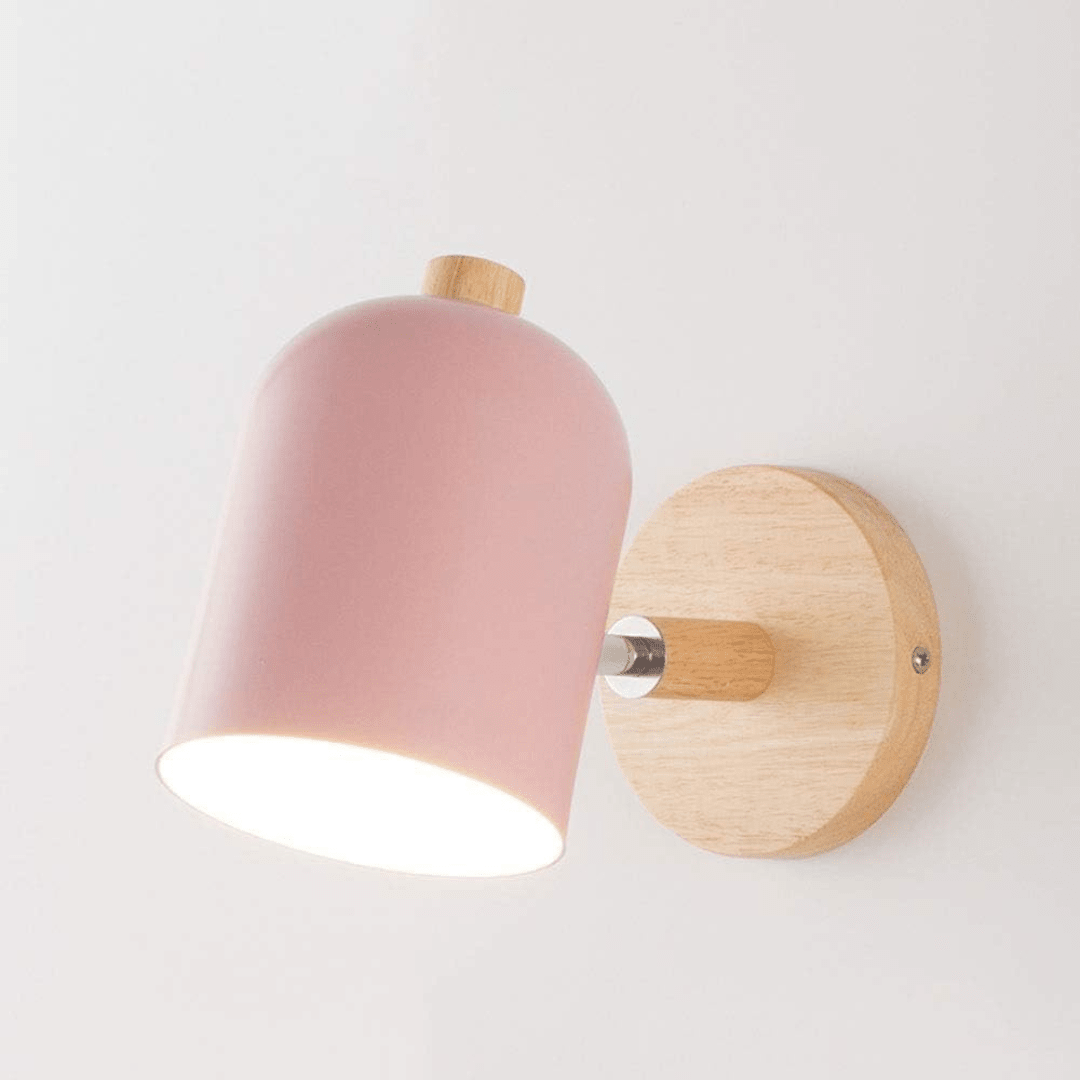 Wooden Cylinder LED Wall Sconce - Single Light, Scandinavian Design
