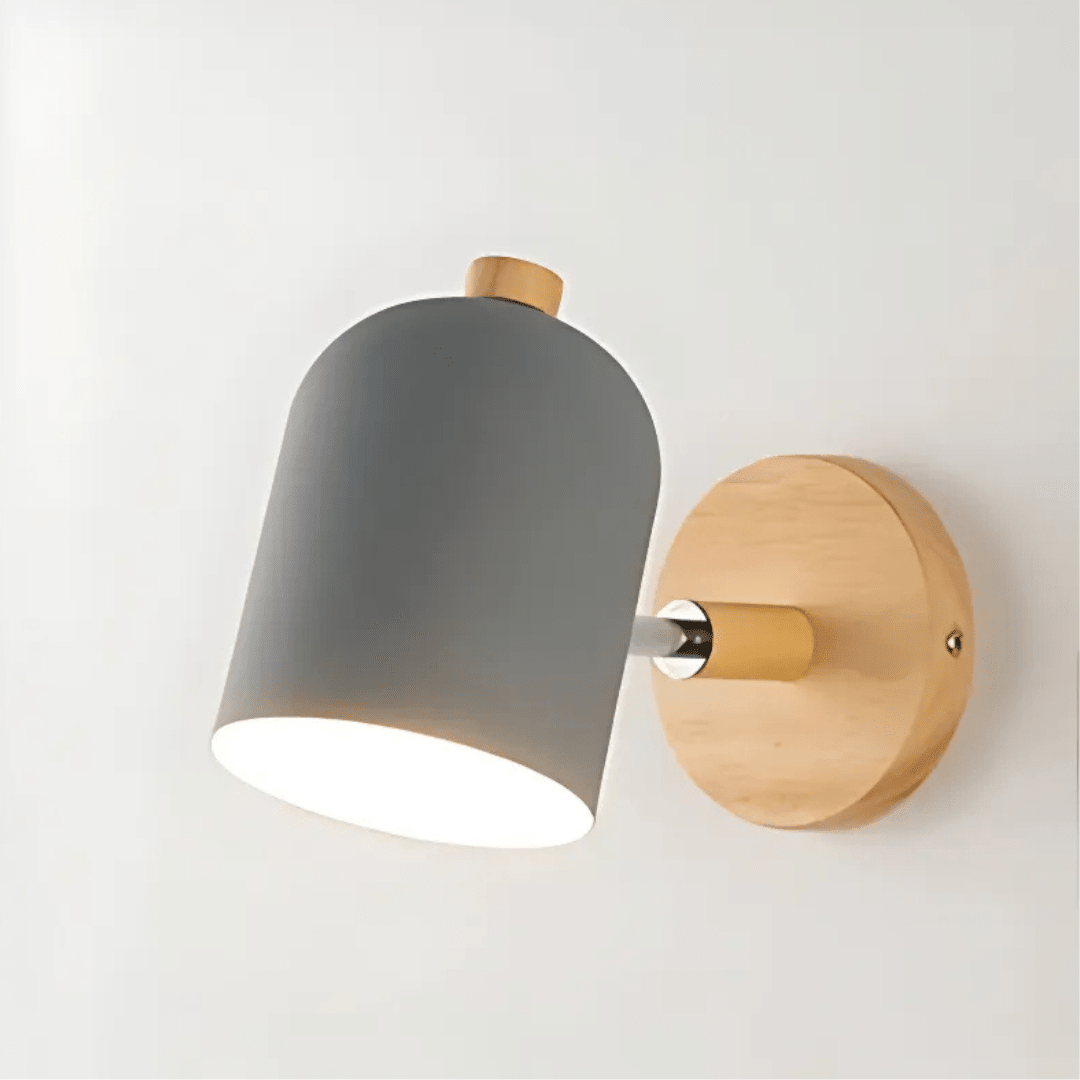 Wooden Cylinder LED Wall Sconce - Single Light, Scandinavian Design