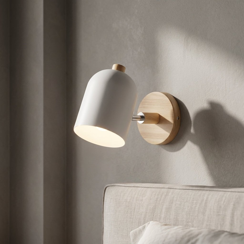 Wooden Cylinder LED Wall Sconce - Single Light, Scandinavian Design