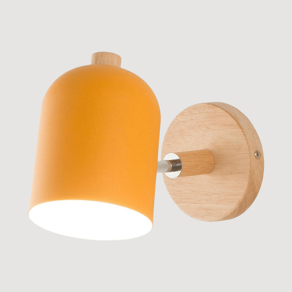 Wooden Cylinder LED Wall Sconce - Single Light, Scandinavian Design