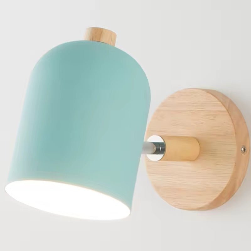 Wooden Cylinder LED Wall Sconce - Single Light, Scandinavian Design