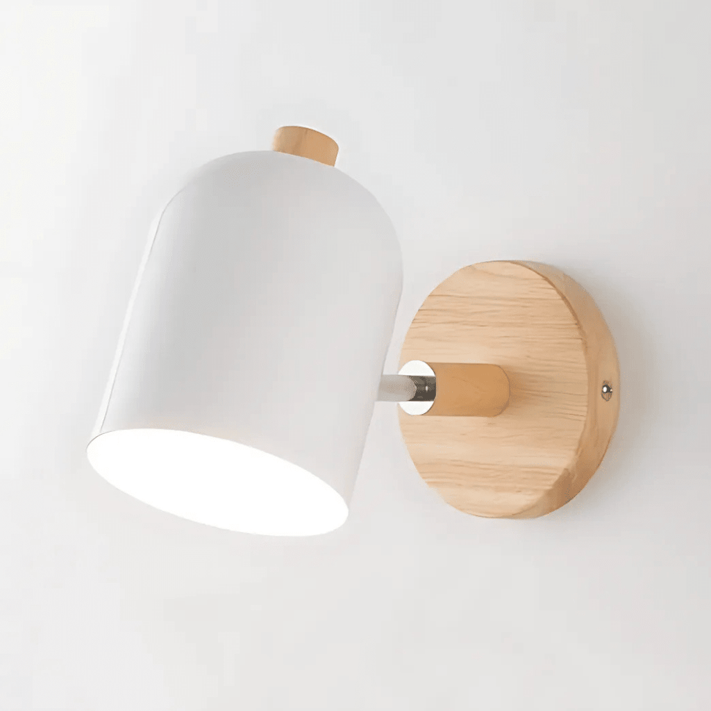 Wooden Cylinder LED Wall Sconce - Single Light, Scandinavian Design