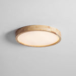 12-Inch Geometric Wood LED Ceiling Light, Flush Mount