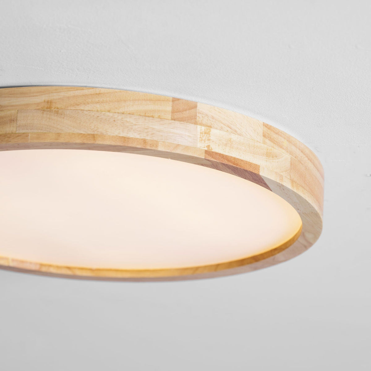 12-Inch Geometric Wood LED Ceiling Light, Flush Mount