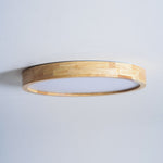 12-Inch Geometric Wood LED Ceiling Light, Flush Mount