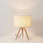Wooden Tripod LED Table Lamp - Modern Design, 18 inches Tall