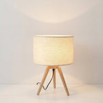 Wooden Tripod LED Table Lamp - Modern Design, 18 inches Tall