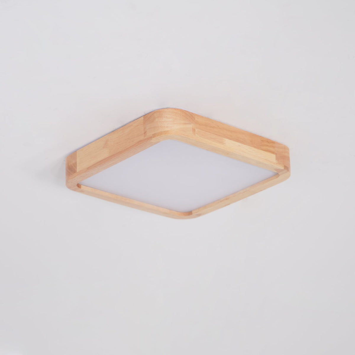 12-Inch Geometric Wood LED Ceiling Light, Flush Mount