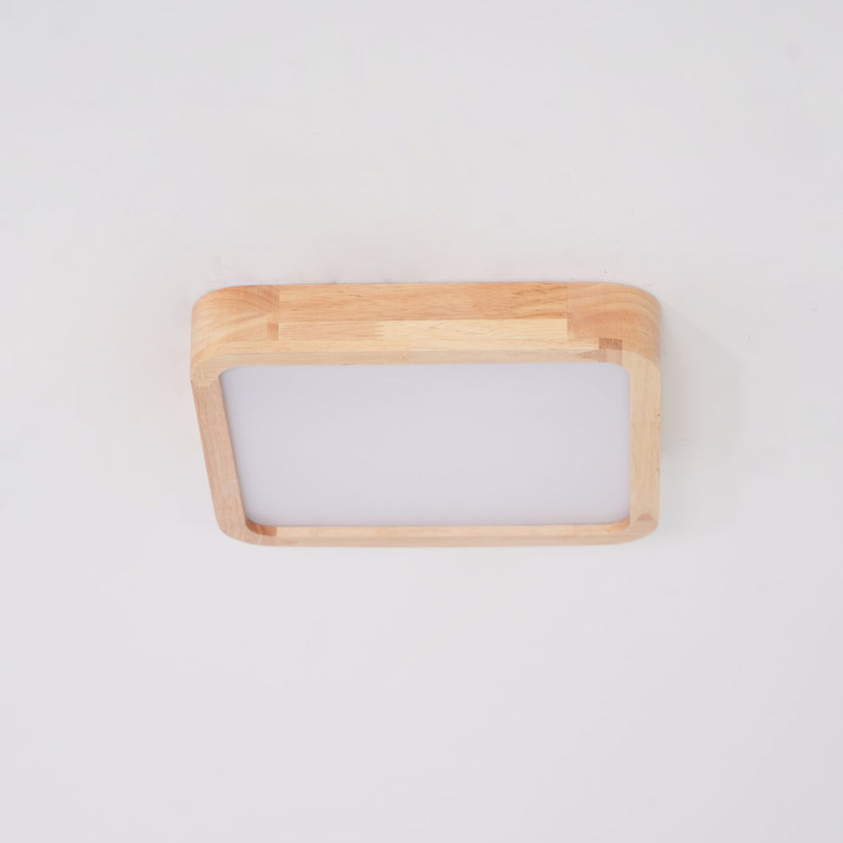 12-Inch Geometric Wood LED Ceiling Light, Flush Mount