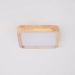 12-Inch Geometric Wood LED Ceiling Light, Flush Mount