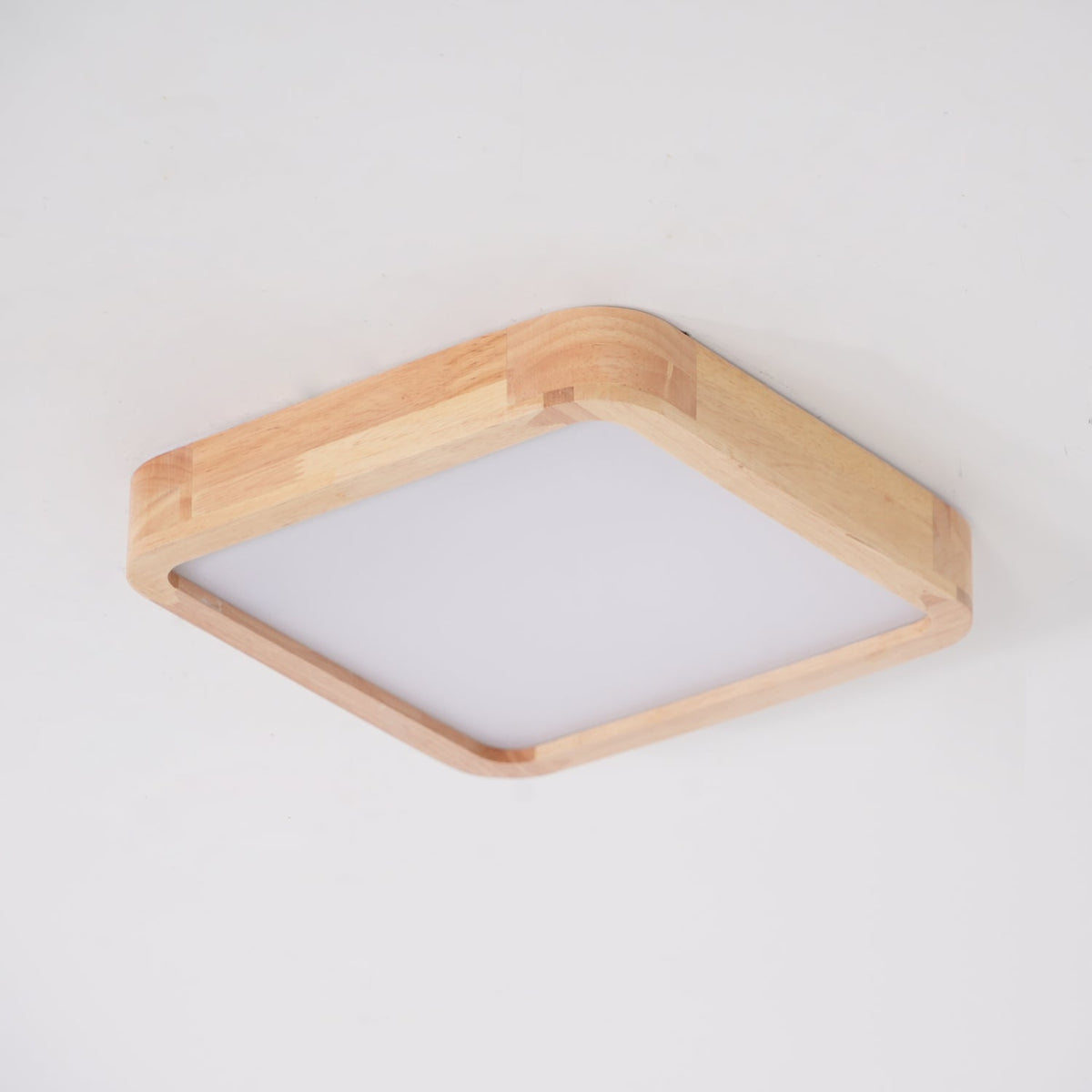 12-Inch Geometric Wood LED Ceiling Light, Flush Mount
